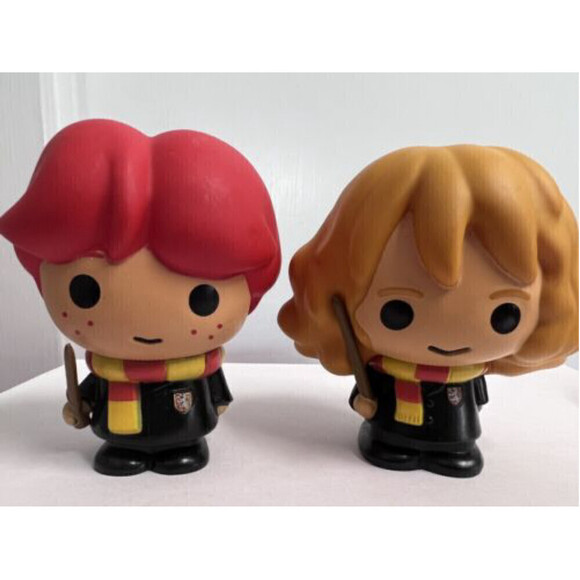 Headstart Hermione Granger & Ron Weasley Holding A Wand 4” Figures Harry Potter - Picture 3 of 11